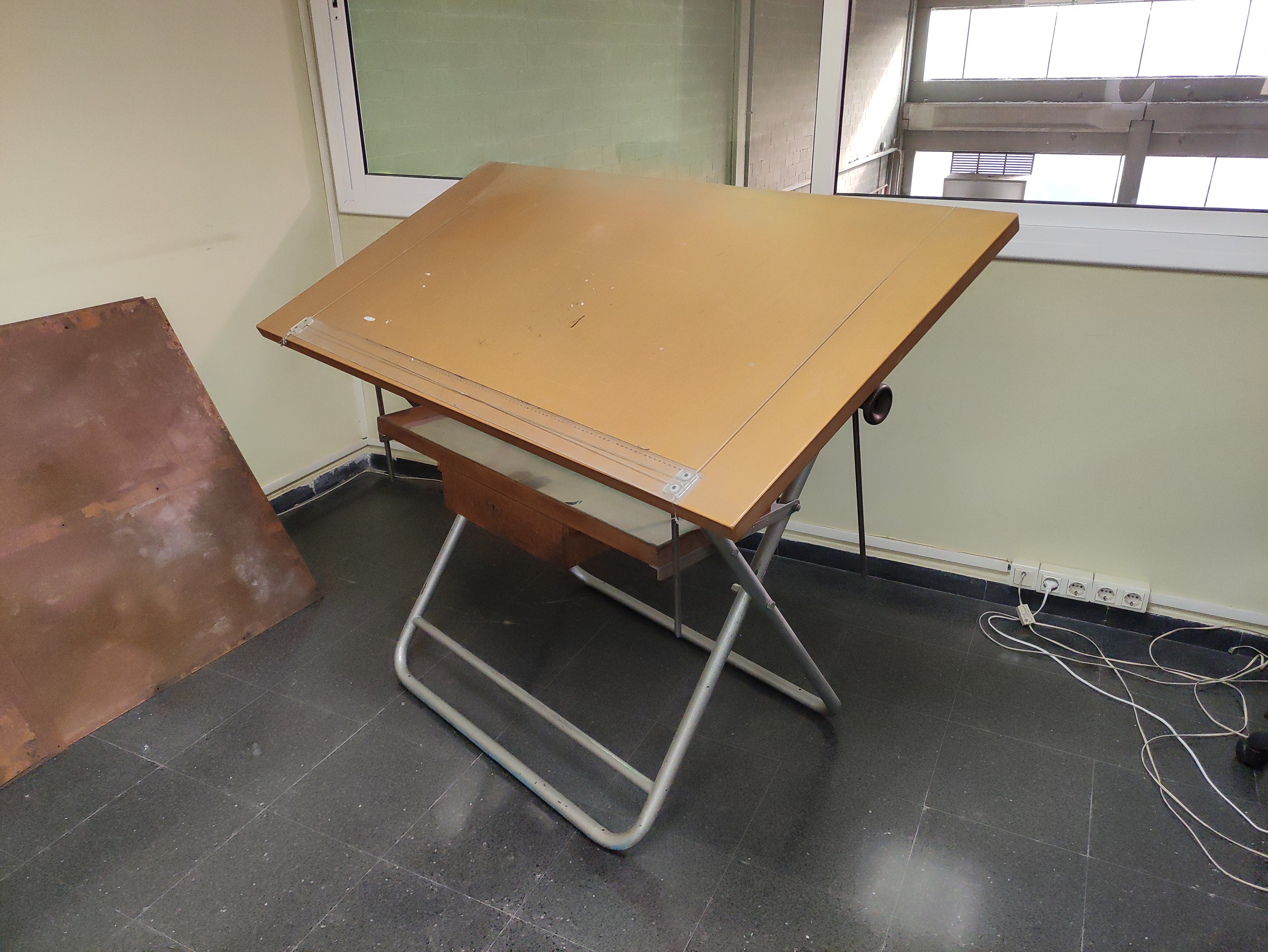 mesa arquitecto reg madera metal 91.5x144x75 1u